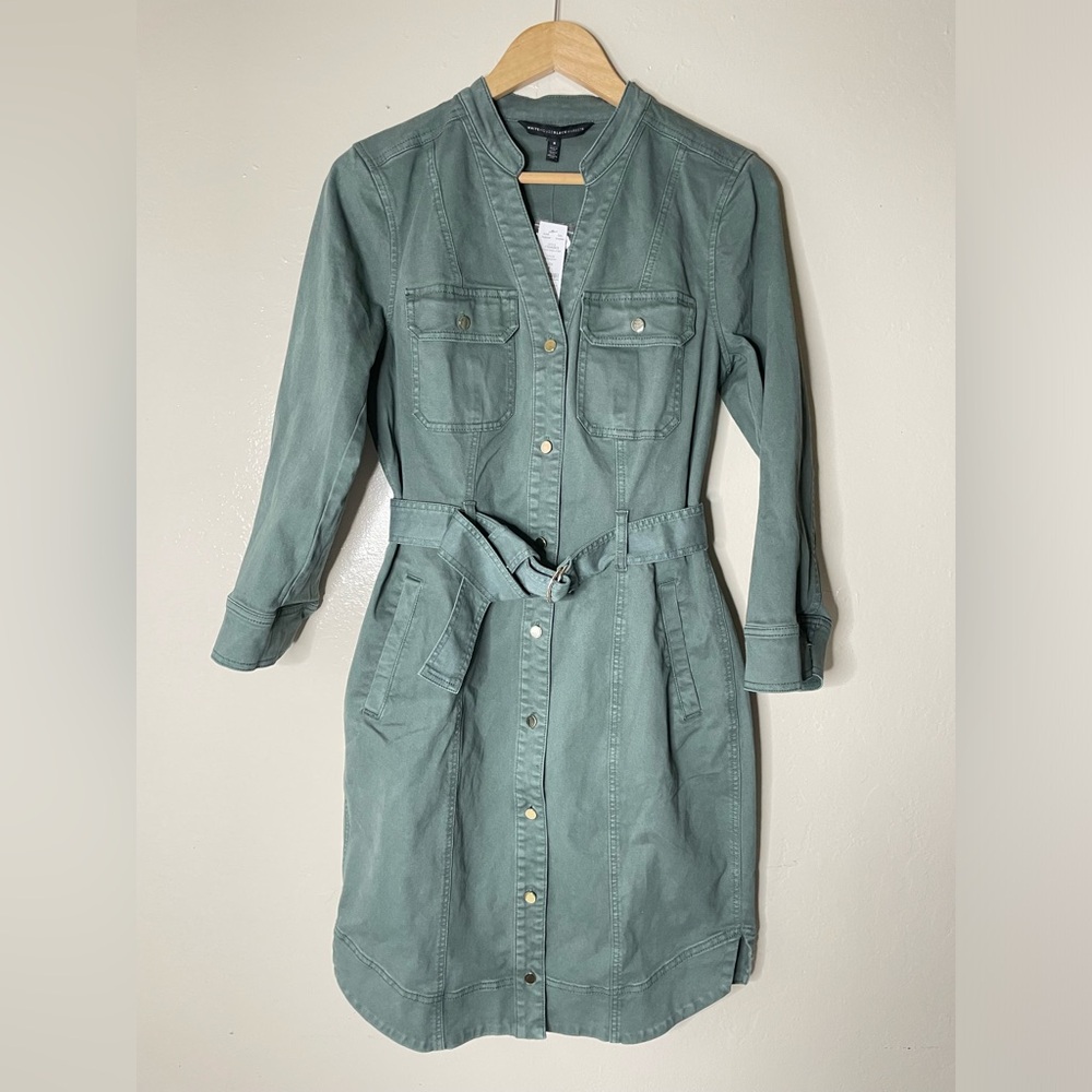 White House Black Market Slate Green Utility Dress